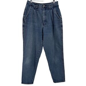 Vintage 90s Bill Blass Pleated Front High Waisted Tapered Leg Mom Jeans Size 12